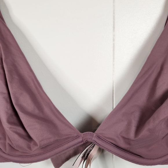 Victoria's Secret Purple Unlined Unpadded Underwire Bra Soft Microfiber Size 32D - Picture 2 of 7